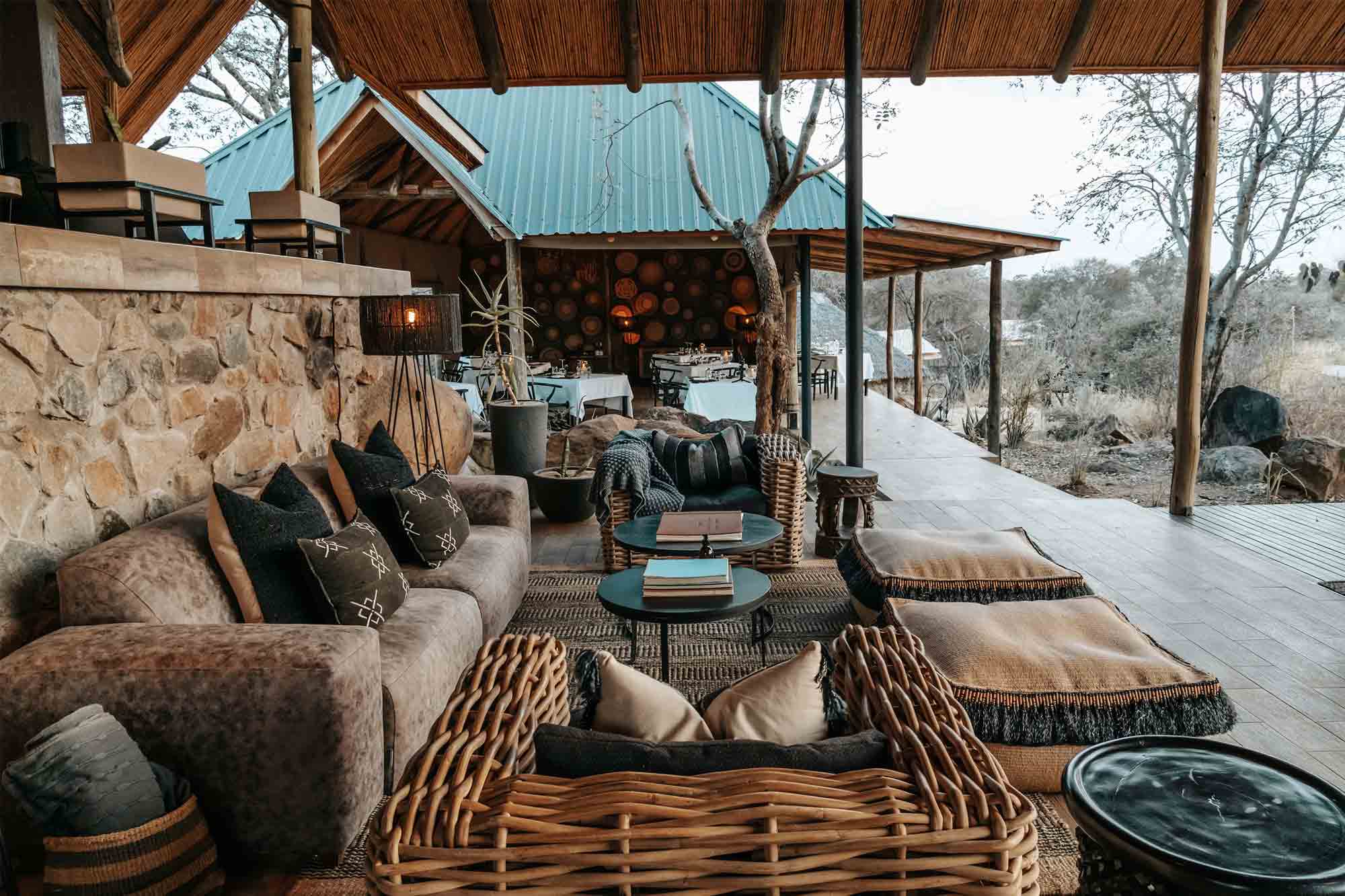 Lounge at Tarangire lodge.